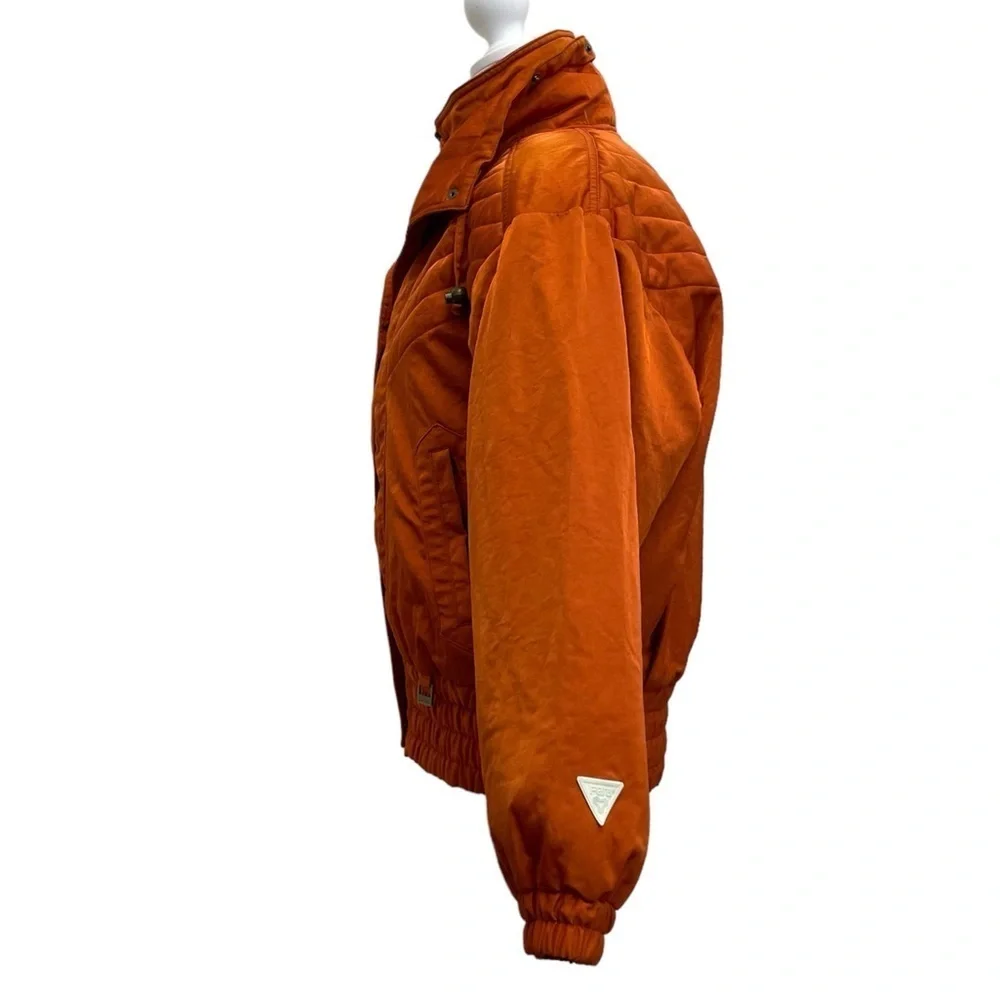 Fera Vintage Orange Ski & Snow Winter Softshell Puffer Jacket 70s 80s Style - Picture 3 of 14